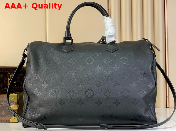 Louis Vuitton Speedy P9 Bandouliere 50 in Ultra Black Calf Leather with a Monogram Print M14022 Replica
