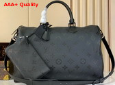 Louis Vuitton Speedy P9 Bandouliere 50 in Ultra Black Calf Leather with a Monogram Print M14022 Replica