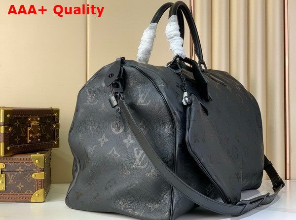 Louis Vuitton Speedy P9 Bandouliere 50 in Ultra Black Calf Leather with a Monogram Print M14022 Replica