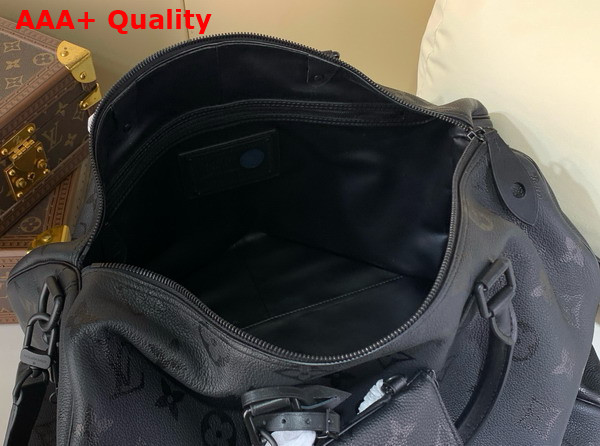 Louis Vuitton Speedy P9 Bandouliere 50 in Ultra Black Calf Leather with a Monogram Print M14022 Replica