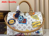 Louis Vuitton Speedy Soft 30 Monogram Dune Coated Canvas with an Airplane Charm and Playful Labels M14587 Replica
