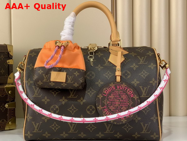 Louis Vuitton Speedy Soft 30 in Monogram Orange Coated Canvas with a Vibrant Nylon Pouch M27512 Replica