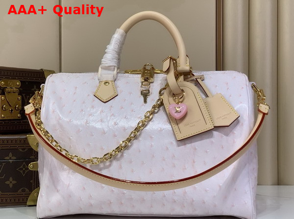 Louis Vuitton Speedy Soft 30 in Pale Pink Ostrich Leather Replica