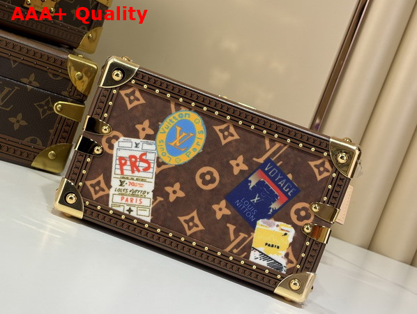 Louis Vuitton Speedy Trunk 20 Monogram Coated Canvas with Vintage Travel Stickers M29470 Replica
