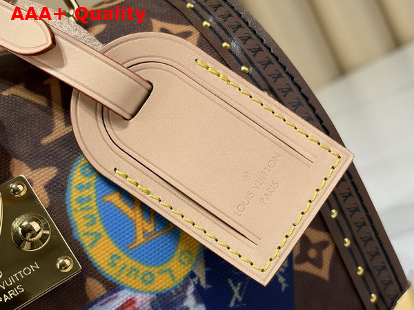 Louis Vuitton Speedy Trunk 20 Monogram Coated Canvas with Vintage Travel Stickers M29470 Replica
