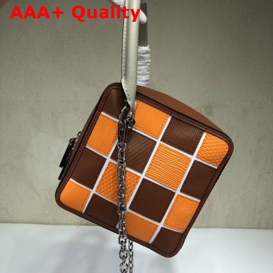 Louis Vuitton Square Bag in Brown and Orange Calf Leather Replica
