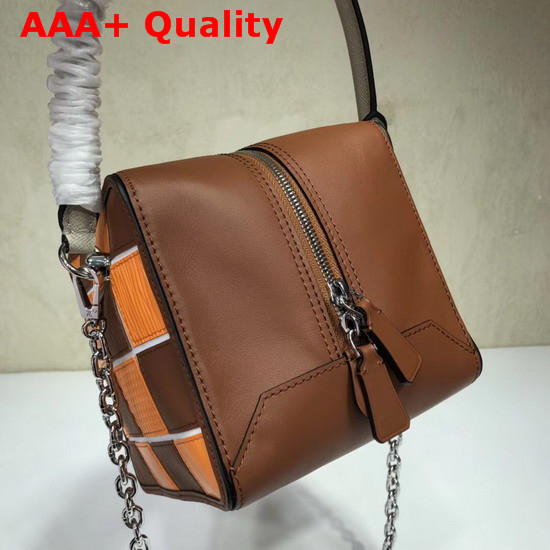 Louis Vuitton Square Bag in Brown and Orange Calf Leather Replica