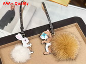 Louis Vuitton Squirrel LV Furry Friend Bag Charm Monogram Leather and Mink Fur M03218 Replica