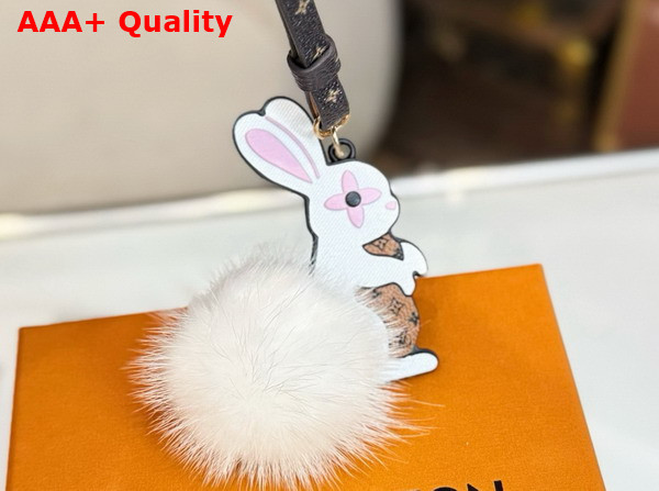 Louis Vuitton Squirrel LV Furry Friend Bag Charm Monogram Leather and Mink Fur M03218 Replica