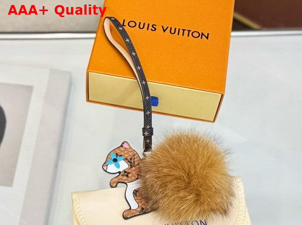 Louis Vuitton Squirrel LV Furry Friend Bag Charm Monogram Leather and Mink Fur M03218 Replica