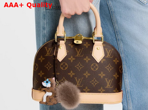 Louis Vuitton Squirrel LV Furry Friend Bag Charm Monogram Leather and Mink Fur M03218 Replica