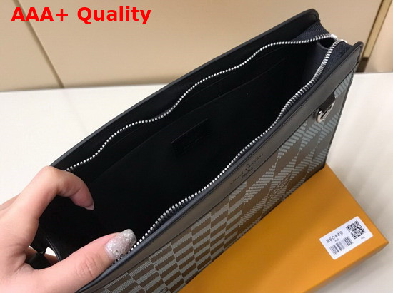 Louis Vuitton Standing Pouch Aqua Green Damier Infini 3D Cowhide Leather N60449 Replica