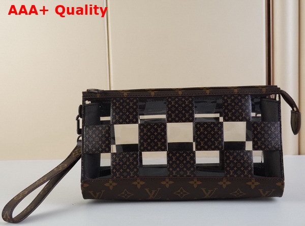Louis Vuitton Standing Pouch Monogram Chess Coated Canvas and PVC M81588 Replica