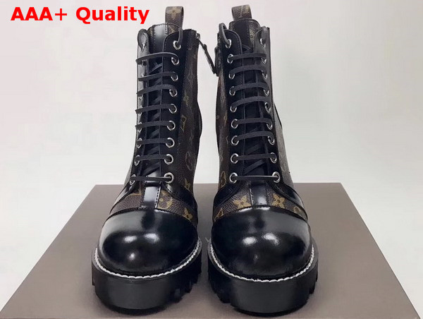 Louis Vuitton Star Trail Ankle Boot Black Calf Leather and Monogram Canvas 1A2Y7W Replica