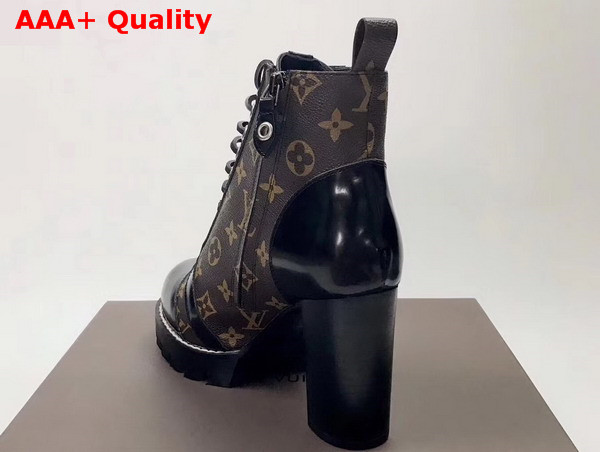 Louis Vuitton Star Trail Ankle Boot Black Calf Leather and Monogram Canvas 1A2Y7W Replica