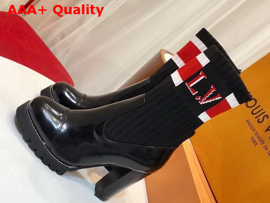 Louis Vuitton Star Trail Ankle Boot Glazed Calf Leather and Stretch Textile 1A4FMP Replica