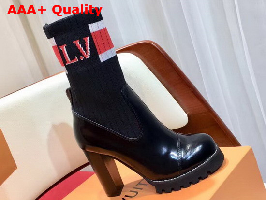 Louis Vuitton Star Trail Ankle Boot Glazed Calf Leather and Stretch Textile 1A4FMP Replica