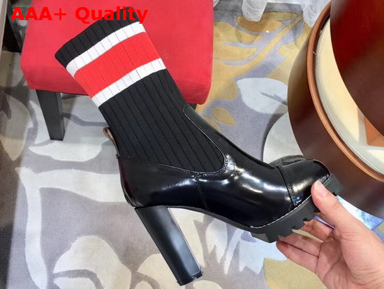 Louis Vuitton Star Trail Ankle Boot Glazed Calf Leather and Stretch Textile 1A4FMP Replica