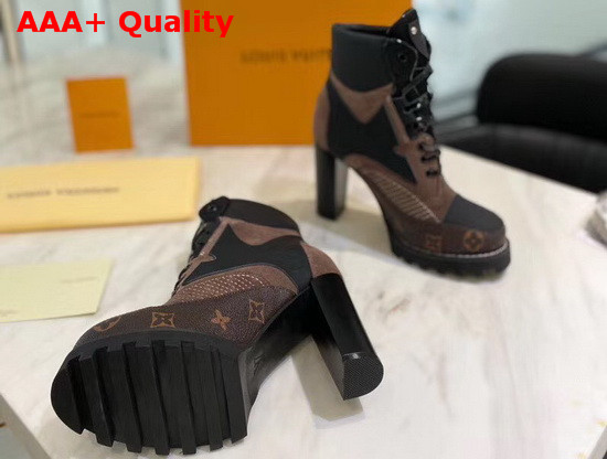 Louis Vuitton Star Trail Ankle Boot Khaki Green Calf Leather and Suede Calf Leather 1A86OF Replica