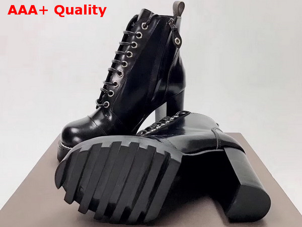 Louis Vuitton Star Trail Ankle Boot in Black Glazed Calf Leather 1A2Y89 Replica