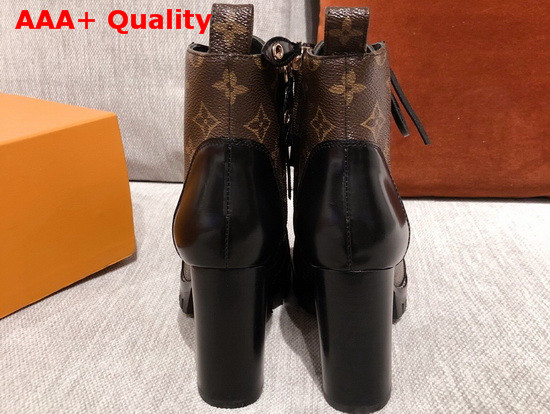Louis Vuitton Star Trail Ankle Boot in Patent Monogram Canvas and Black Calf Leather 1A2Y7W Replica