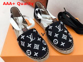 Louis Vuitton Starboard Flat Espadrille Black Monogram Embroidered Canvas Replica