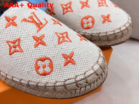 Louis Vuitton Starboard Flat Espadrille Orange Monogram Embroidered Canvas 1A8GBT Replica