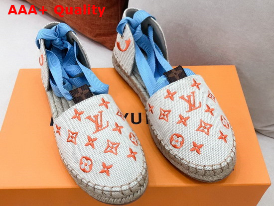 Louis Vuitton Starboard Flat Espadrille Orange Monogram Embroidered Canvas 1A8GBT Replica