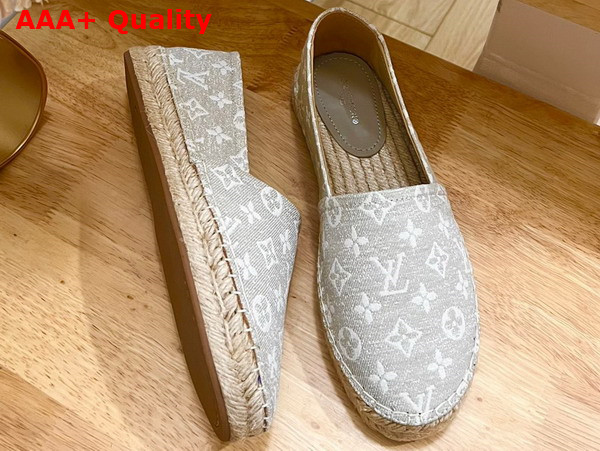 Louis Vuitton Starboard Flat Espadrille in Beige Monogram Denim 1AB306 Replica