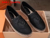 Louis Vuitton Starboard Flat Espadrille in Black Supple Grained Calf Leather 1A86QR Replica