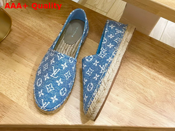 Louis Vuitton Starboard Flat Espadrille in Blue Monogram Denim 1AB2ZA Replica