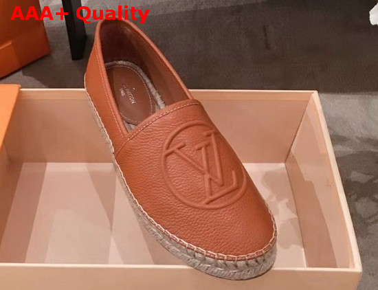 Louis Vuitton Starboard Flat Espadrille in Cognac Supple Grained Calf Leather 1A86RK Replica