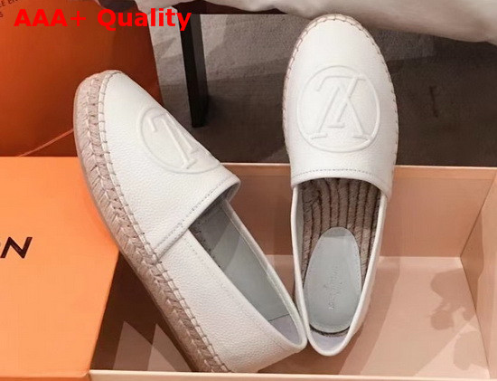 Louis Vuitton Starboard Flat Espadrille in White Supple Grained Calf Leather Replica