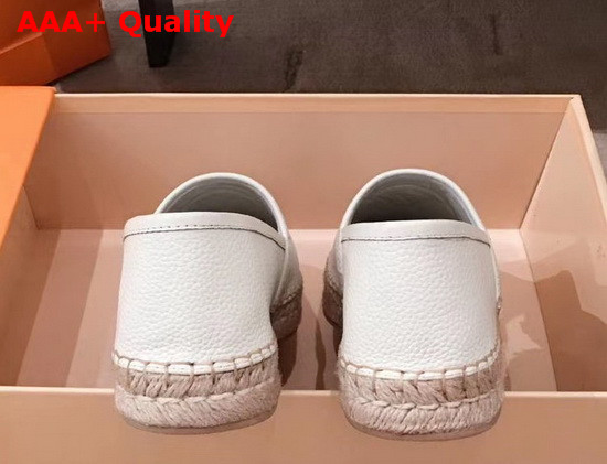 Louis Vuitton Starboard Flat Espadrille in White Supple Grained Calf Leather Replica