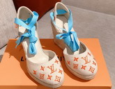 Louis Vuitton Starboard Wedge Espadrille Orange Monogram Embroidered Canvas Replica