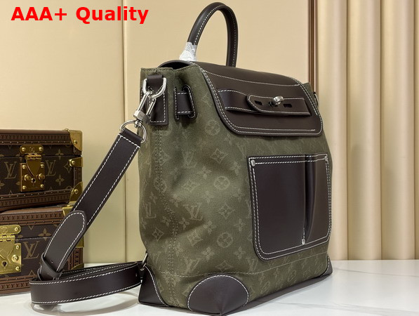 Louis Vuitton Steamer 30 Bag in Khaki Green Monogram Surplus Jacquard M2A082 Replica