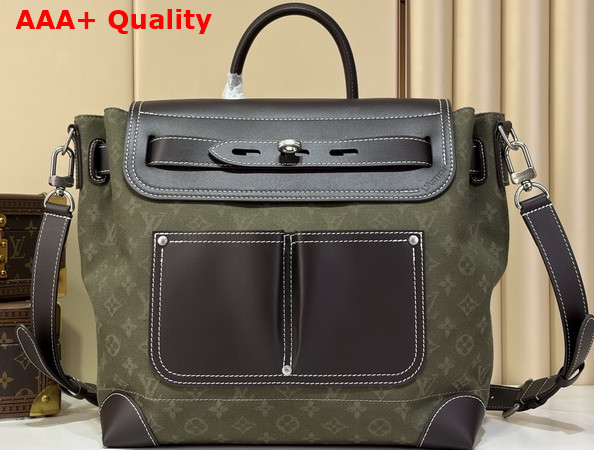 Louis Vuitton Steamer 30 Bag in Khaki Green Monogram Surplus Jacquard M2A082 Replica