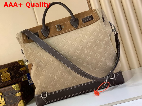 Louis Vuitton Steamer 40 Bag in Tan Suede Leather M26019 Replica
