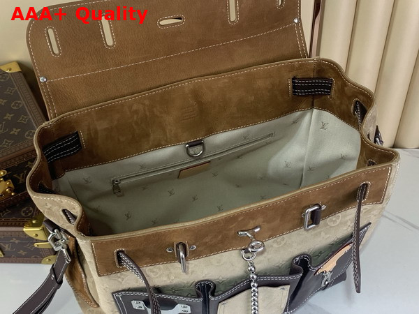 Louis Vuitton Steamer 40 Bag in Tan Suede Leather M26019 Replica