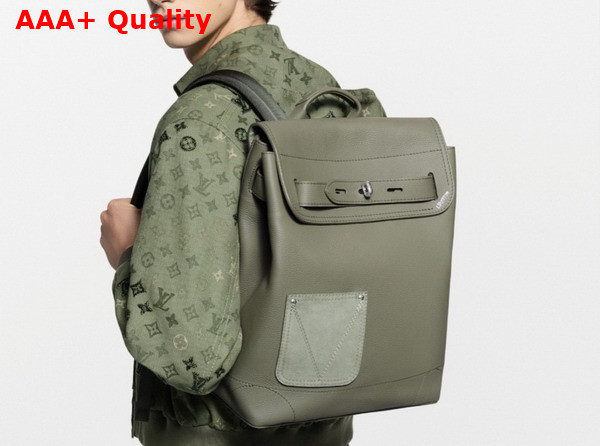 Louis Vuitton Steamer Backpack in Khaki Green LV Touch Calfskin Leather M26852 Replica
