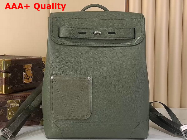 Louis Vuitton Steamer Backpack in Khaki Green LV Touch Calfskin Leather M26852 Replica