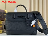 Louis Vuitton Steamer PM Black Taurillon Monogram Embossed Cowhide Leather M24436 Replica