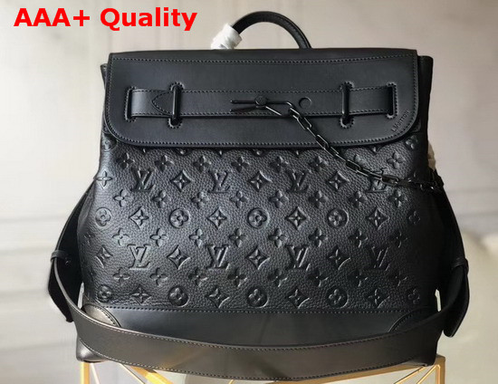 Louis Vuitton Steamer PM in Black Taurillon Leather Embossed with the Monogram Motif M55701 Replica