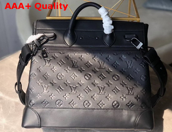 Louis Vuitton Steamer PM in Black Taurillon Leather Embossed with the Monogram Motif M55701 Replica