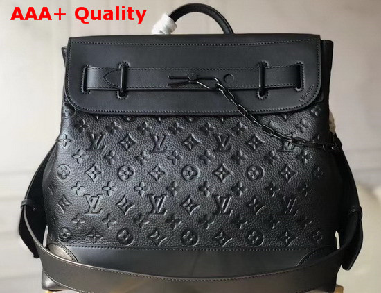 Louis Vuitton Steamer PM in Black Taurillon Leather Embossed with the Monogram Motif M55701 Replica
