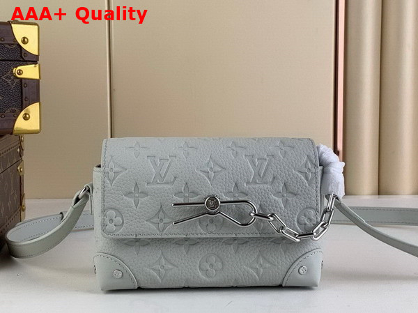 Louis Vuitton Steamer Wearable Wallet in Mineral Gray Taurillon Monogram Cowhide Leather Replica