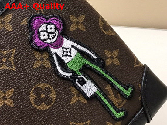 Louis Vuitton Steamer XS Bag for Men Features an Embroidered Patch of a LV Friend from Virgil Ablohs Zoom with Friends animated Film M80327 Replica