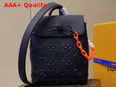 Louis Vuitton Steamer XS Bag in Black Monogram Seal Cowhide Leather Replica