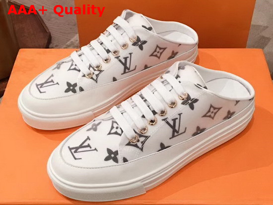 Louis Vuitton Stellar Open Back Sneaker Black Monogram Print Textile Replica
