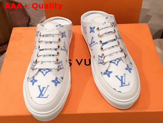 Louis Vuitton Stellar Open Back Sneaker Blue Monogram Print Textile Replica